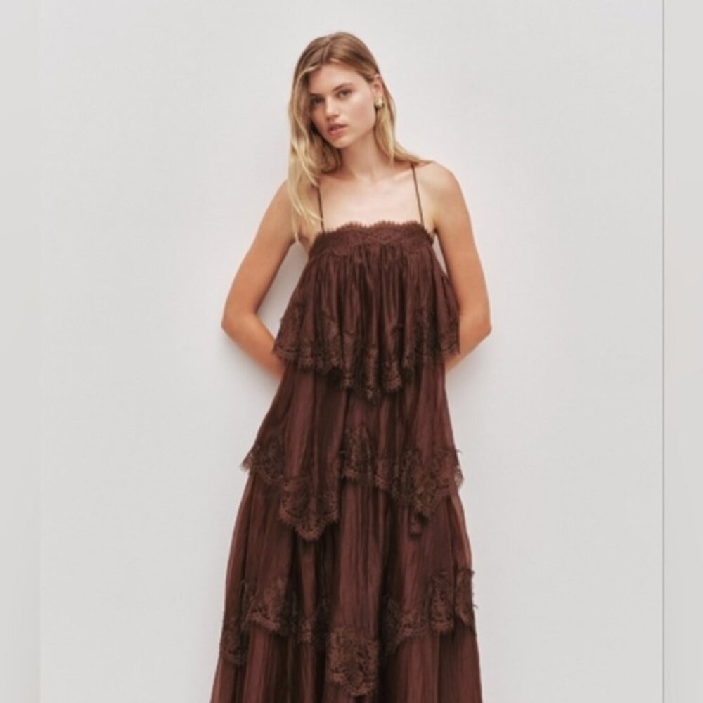 Aje Ophelia Lace Gown Maxi Dress